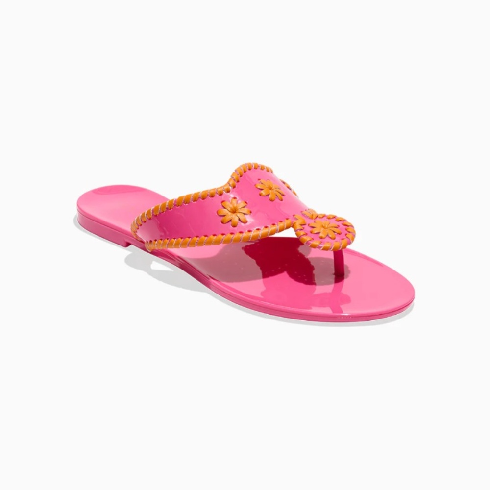Jack Rogers Vibrant Floral Sandals in Pink and Orange